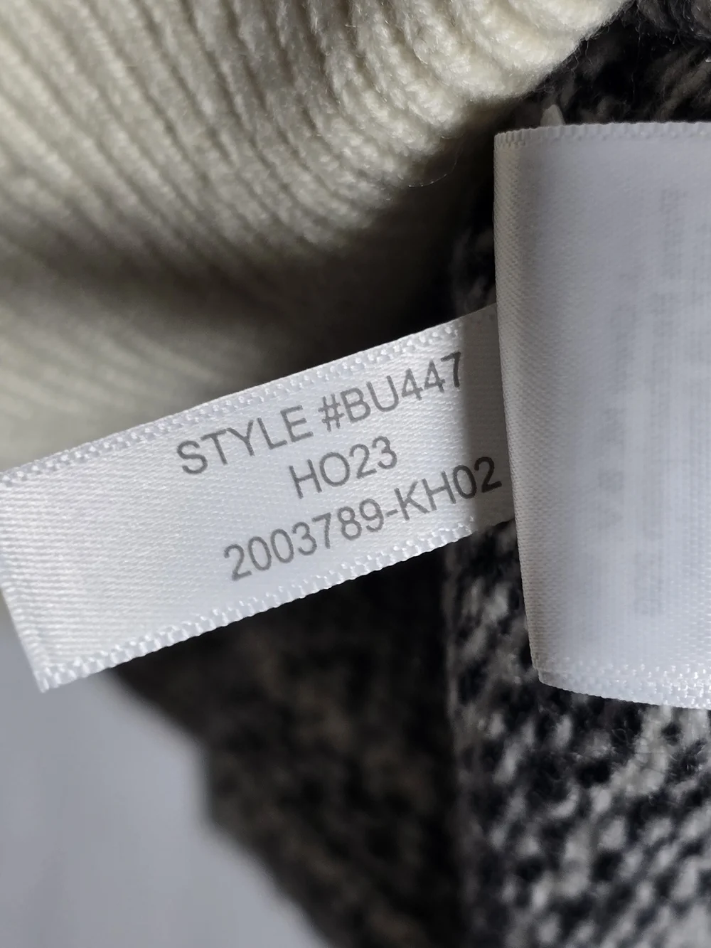 J. Crew Factory Lambswool Blend Cream & Black Fair Isle Crewneck Sweater, Sz L